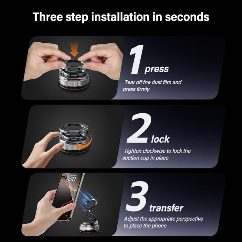 Ultimate MagSafe Car Phone Holder - 28+LBS Strong Suction, 360° Rotatable Stand for iPhone 12-16 Pro Max - Ideal for Everyone! - Alrickas’ UNIQUE BOUTIQUE