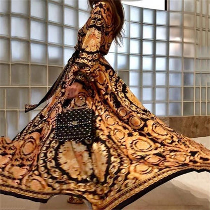 Women's Vintage V-Neck Pullover Print Dress - Alrickas’ UNIQUE BOUTIQUE