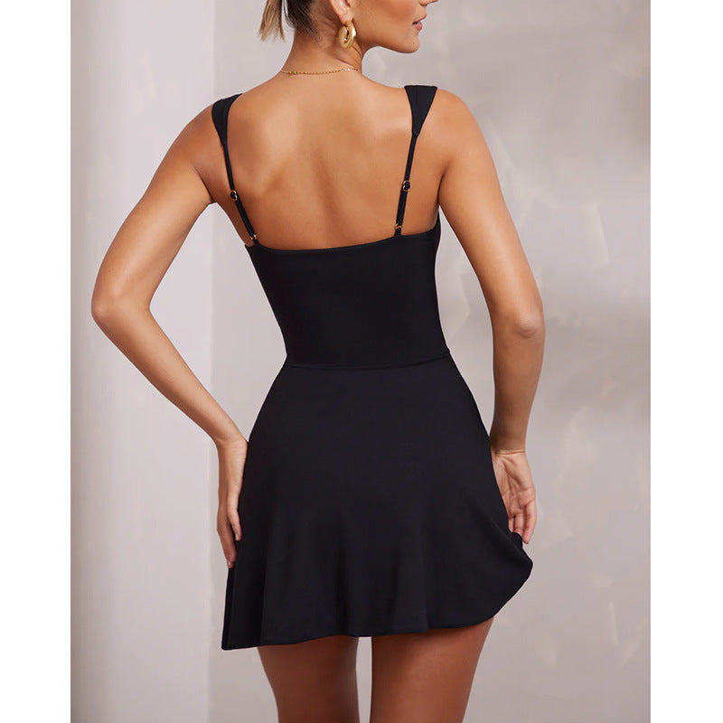 Chic Backless Spaghetti Strap Mini Dress - Perfect for Parties and Nightclubs - Alrickas’ UNIQUE BOUTIQUE