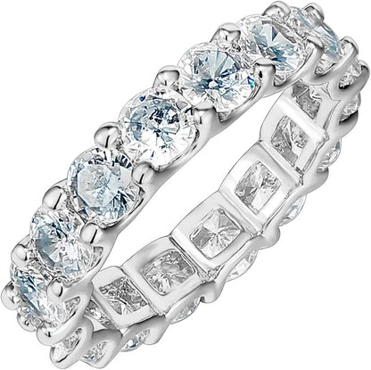 14K Gold Plated Cubic Zirconia Love Rings - 4Mm Stackable for Women