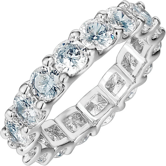 14K Gold Plated Cubic Zirconia Love Rings - 4Mm Stackable for Women