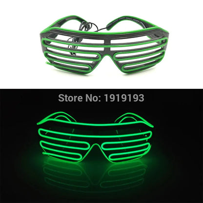 Cool Fashion Double Colors EL Window-Shades Glasses Glowing Glasses Neon LED Light up Sunglasses Glow Party Decorative Glasses