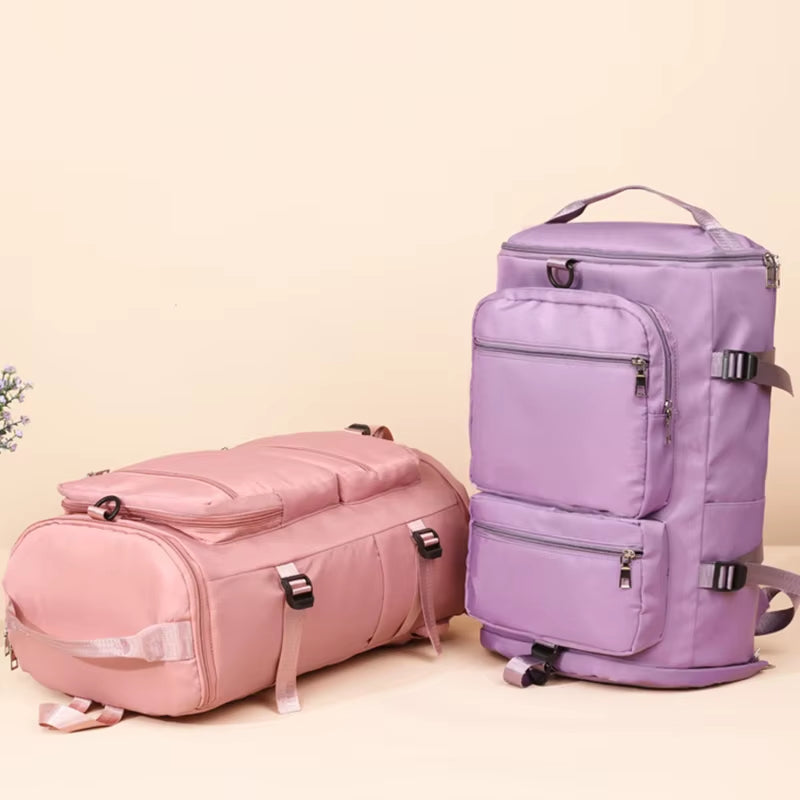 Women Large Travel Backpacks Waterproof Stylish Casual Daypack Bags with Luggage Strap Backpack Ladies Sports Yoga Luggage Bags