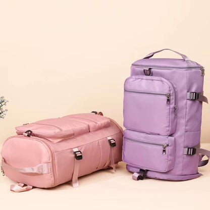 Women Large Travel Backpacks Waterproof Stylish Casual Daypack Bags with Luggage Strap Backpack Ladies Sports Yoga Luggage Bags