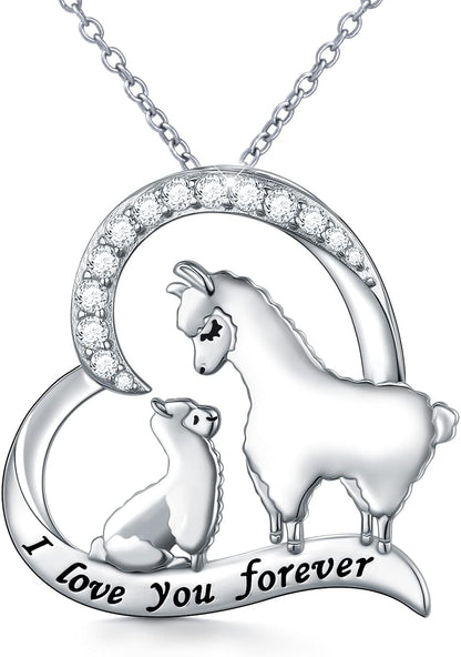 Animal Necklaces for Women Girls 925 Sterling Silver Frog/Ladybug/Guinea Pig/Camel/Giraffe/Cat/Mushroom/Dove Pendant Necklace Christmas Jewelry Birthday Gifts