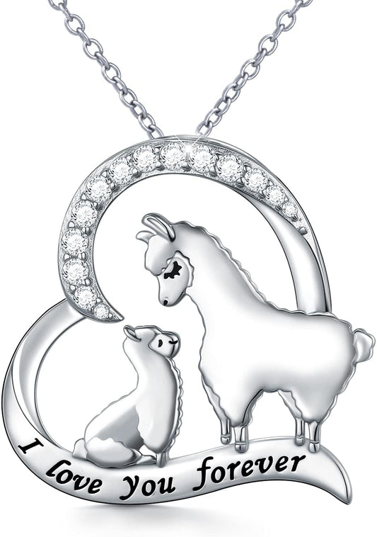 Animal Necklaces for Women Girls 925 Sterling Silver Frog/Ladybug/Guinea Pig/Camel/Giraffe/Cat/Mushroom/Dove Pendant Necklace Christmas Jewelry Birthday Gifts