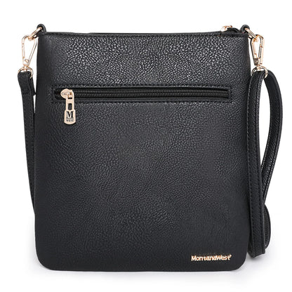 Crossbody Bags for Women Multi Pocket Cross Body Bag Purses with Adjustable Strap, Black