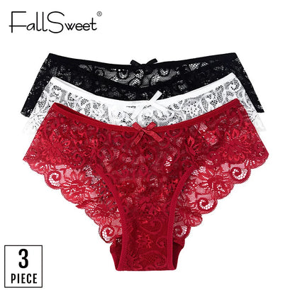 3Pcs/Pack! Sexy Women Lace Panties Underwear Lace Briefs S M L XL Women Underwear