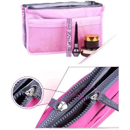 Women Make up Cosmetic Bag Travel Handbag Nylon Large Container Make up Case Organizer Bags Ladies Foldable Purse Clutch Bag