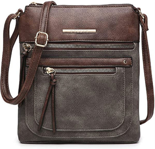 Lightweight Crossbody Bags for Women Shoulder Bag Purse Vegan Leather Soft Travel Handbag with Multi Pockets