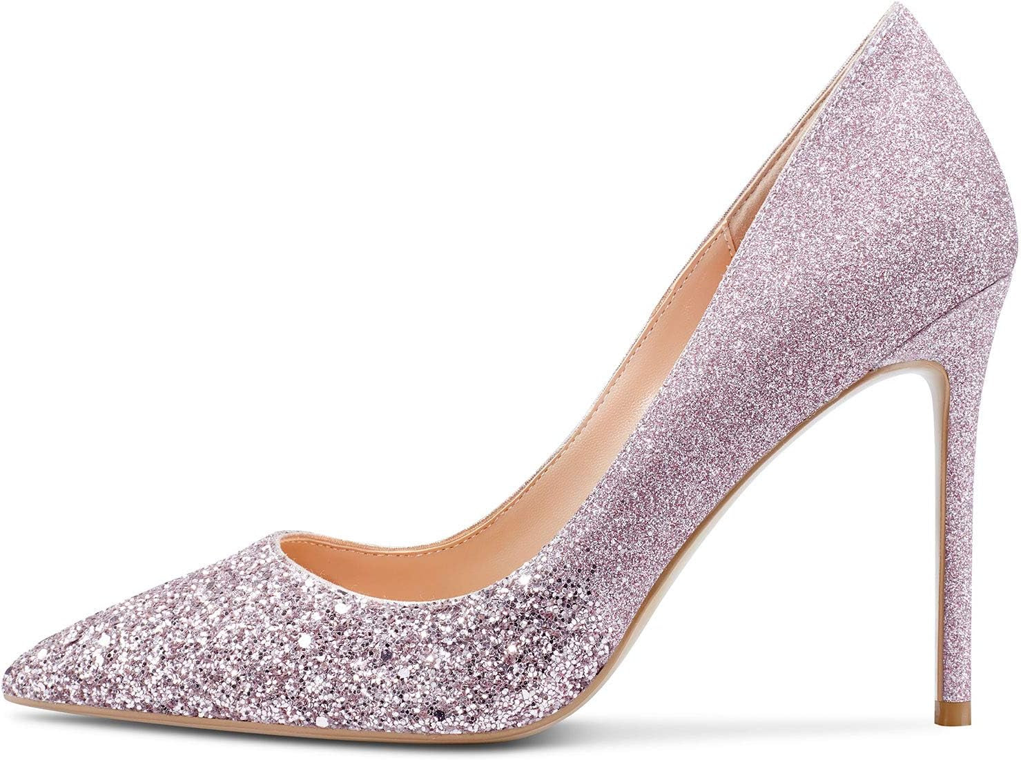 Womens High Heels Stilettos Pumps Slip-On Sexy Pointy Toe Basic Pump 10CM Heels