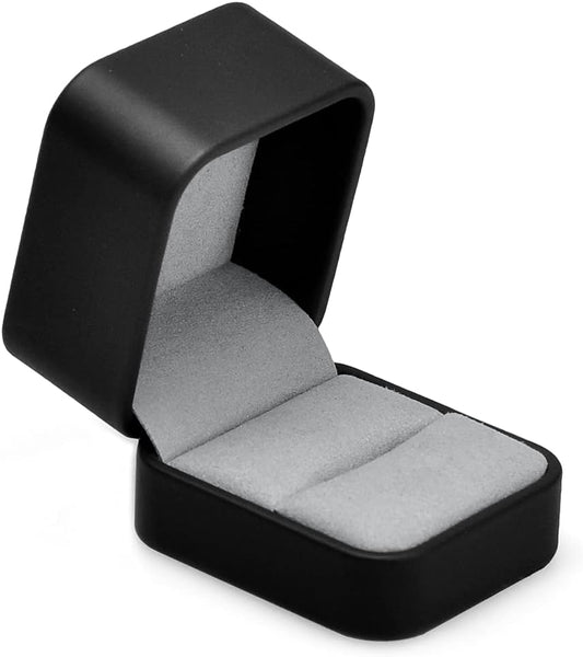 Black Vintage Proposal Ring Box round Corner PU Leather Jewelry Ring Gift Packaging Box