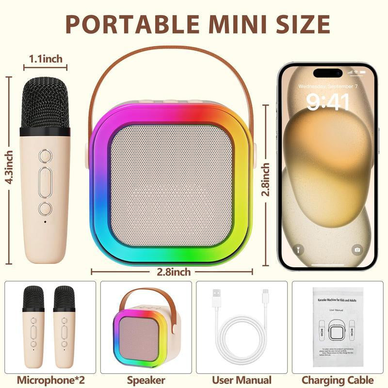 Ultimate Portable Mini Karaoke Machine with 2 Wireless Microphones - The Perfect Birthday Gift for Kids 4-12, Great for Family Fun and TikTok! - Alrickas’ UNIQUE BOUTIQUE