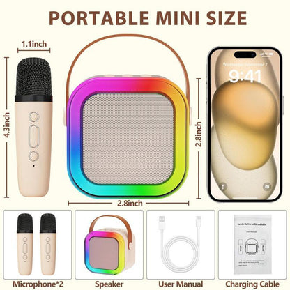 Ultimate Portable Mini Karaoke Machine with 2 Wireless Microphones - The Perfect Birthday Gift for Kids 4-12, Great for Family Fun and TikTok! - Alrickas’ UNIQUE BOUTIQUE