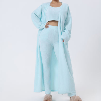 Cozy Pajama Set, 3 Piece Lounge Set, Cute Loungewear, Warm Suit Sets, Matching Set, Lounge Set, 3 Piece Pant Sets, Women Winter Dress - Alrickas’ UNIQUE BOUTIQUE