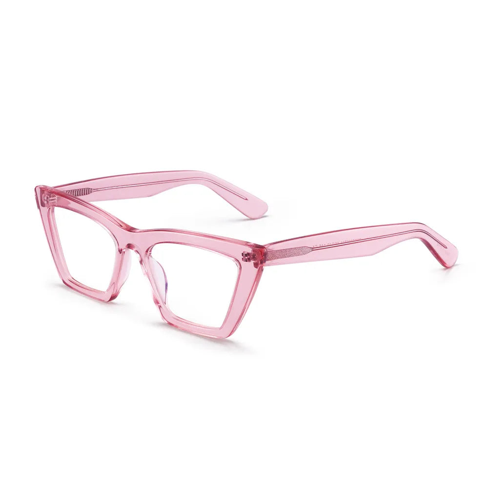 Acetate Frame Cat Eye Blue Light Glasses Women Brand Designer Square Computer Clear Fake Glasses