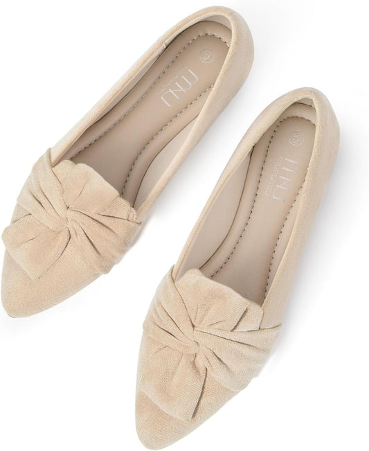 Women'S Flats Dressy Pointed Toe Comfortable Bowknot Ballet Flats Shoes