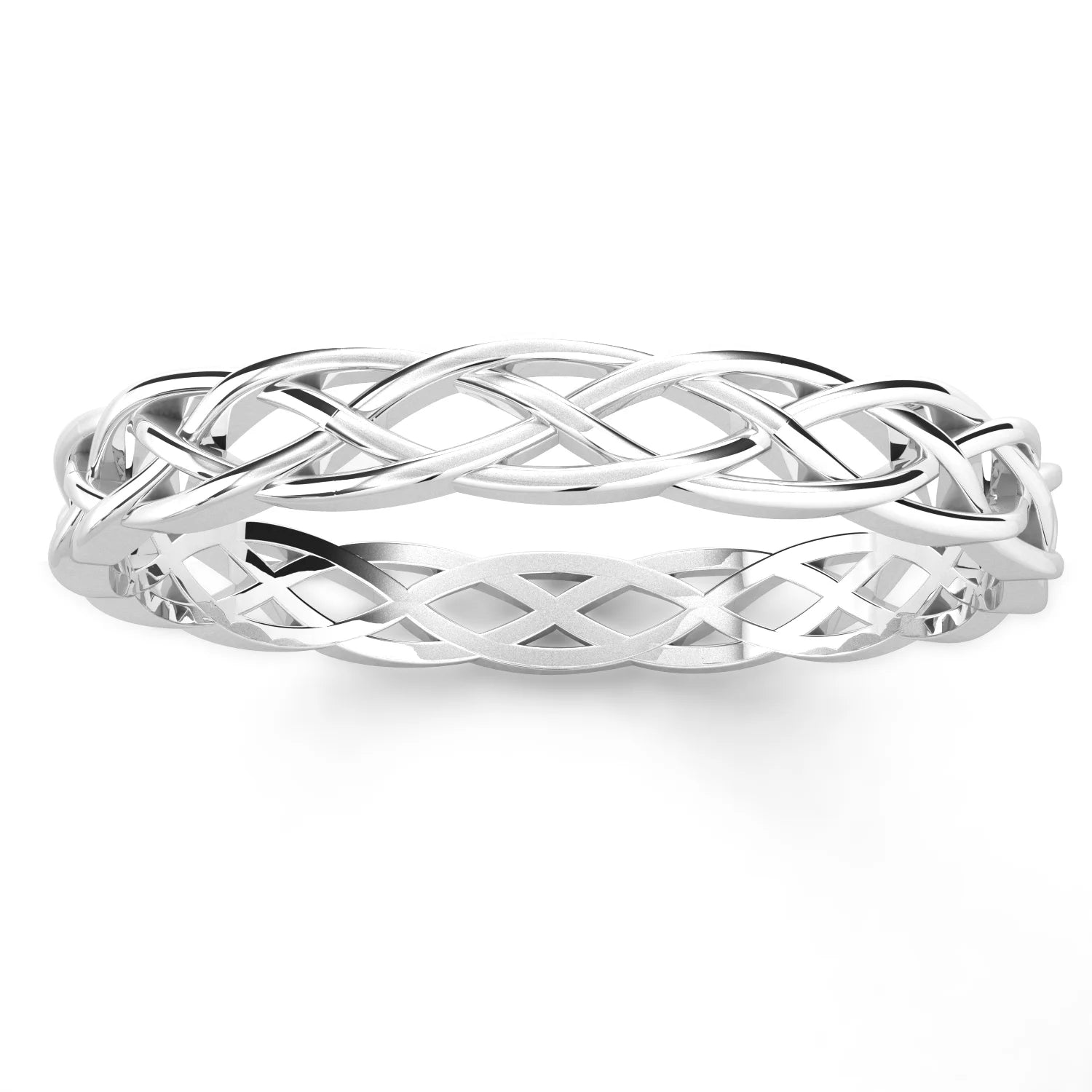Celtic Knot Eternity Band Ring, 925 Sterling Silver, 4 Mm