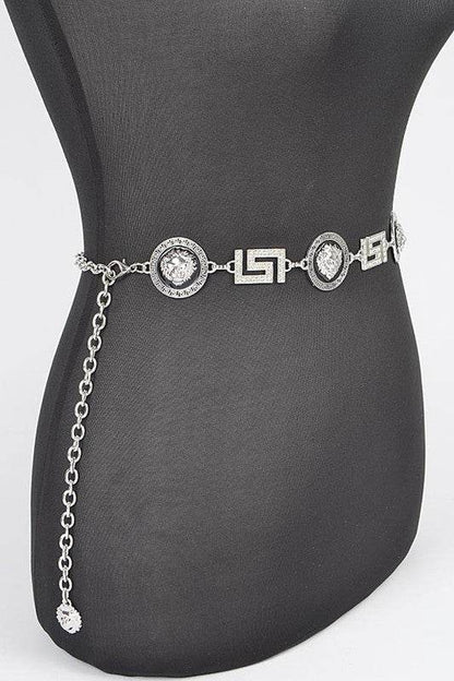 Stylish Plus Size Lion Emblem Chain Belt for a Bold Look - Alrickas’ UNIQUE BOUTIQUE