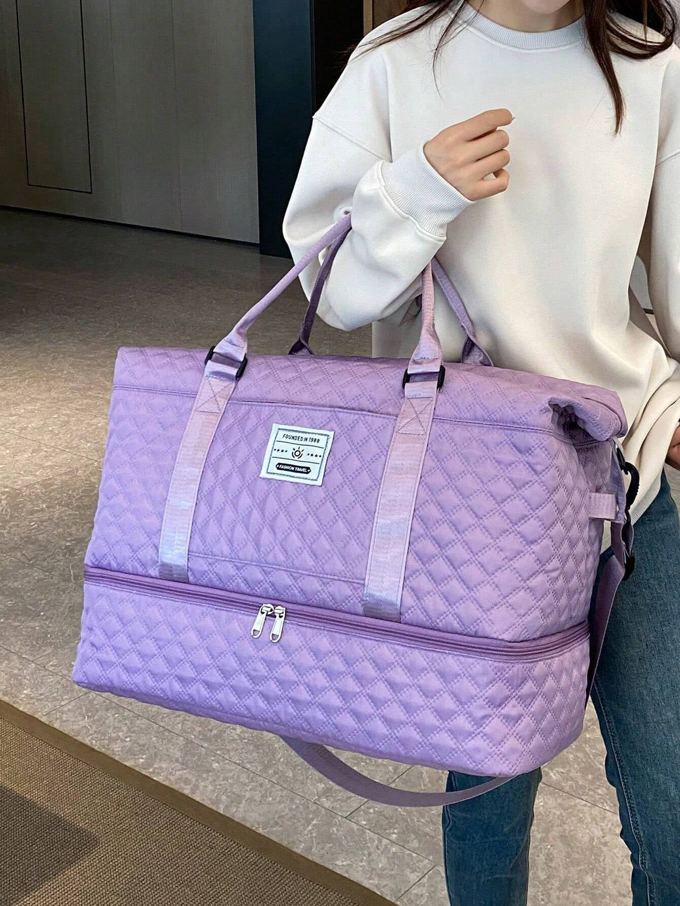 Purple Expanded Luggage Storage Bag, Lightweight Foldable, Expanded, Carry on Travel Weekender & Overnight Bag, Weekend Bag Hospital Bag Quilted Bag Quilt Bag Puffer Bag Quilted Shoulder Bag Hand Bag Crossbody Bag Traveling Bag Back to School School Bag Travel Essentials Travel Organizer for Beach Summer Vacation Travel Bag for Suitcase Gym Bag Duffle Bag Duffel Bag for Luggage Carry on Bag College Bag Luggage Bags Weekender Bag Holiday Winter