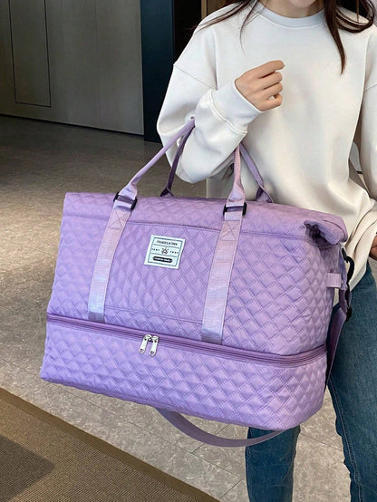 Purple Expanded Luggage Storage Bag, Lightweight Foldable, Expanded, Carry on Travel Weekender & Overnight Bag, Weekend Bag Hospital Bag Quilted Bag Quilt Bag Puffer Bag Quilted Shoulder Bag Hand Bag Crossbody Bag Traveling Bag Back to School School Bag Travel Essentials Travel Organizer for Beach Summer Vacation Travel Bag for Suitcase Gym Bag Duffle Bag Duffel Bag for Luggage Carry on Bag College Bag Luggage Bags Weekender Bag Holiday Winter