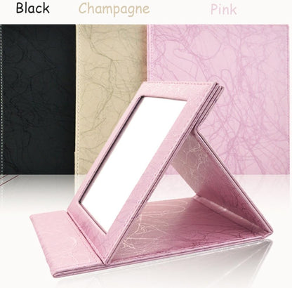 Portable Folding Vanity Mirror with Stand, Collapsible Mirror Make-Up Mirror Dresser Foldable Mirror Make-Up Tools and Accessories (Large, Pink)