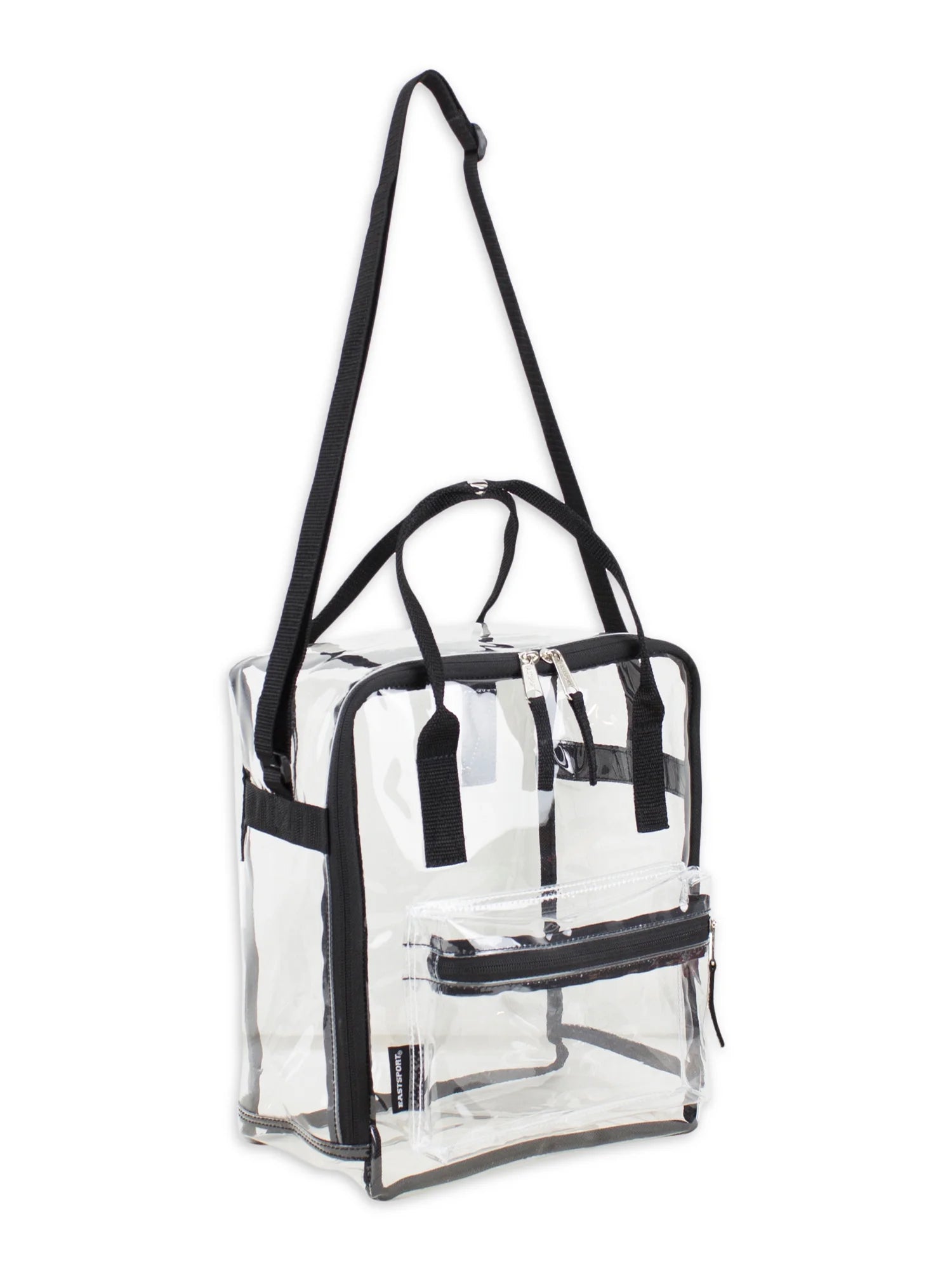 Unisex Stadium Approved Clear Handbag Tote Crossbody, Black