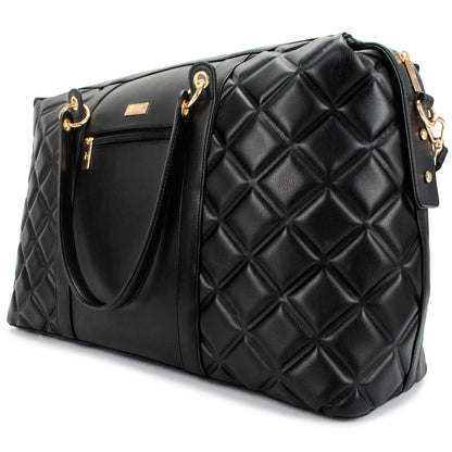 Women'S Quilted Travel Tote Weekender Duffle Bag