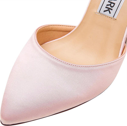 Heels for Women Pointed Toe High Heel Pumps Satin Ankle Strap Wedding Bridal Evening Party Dress Shoes
