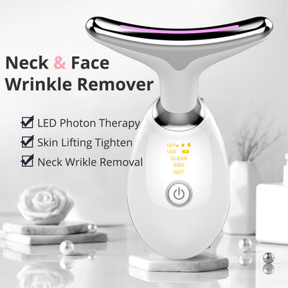 EMS Thermal Neck Lifting And Tighten Massager Electric Microcurrent Wrinkle Remover - Alrickas’ UNIQUE BOUTIQUE