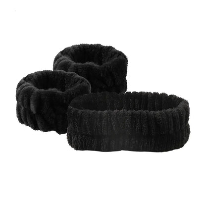 Bow Headband Wristband Set Towel Elastic Soft Washing Face Shower Make up Yoga Sports Skincare Headband for Women Girls