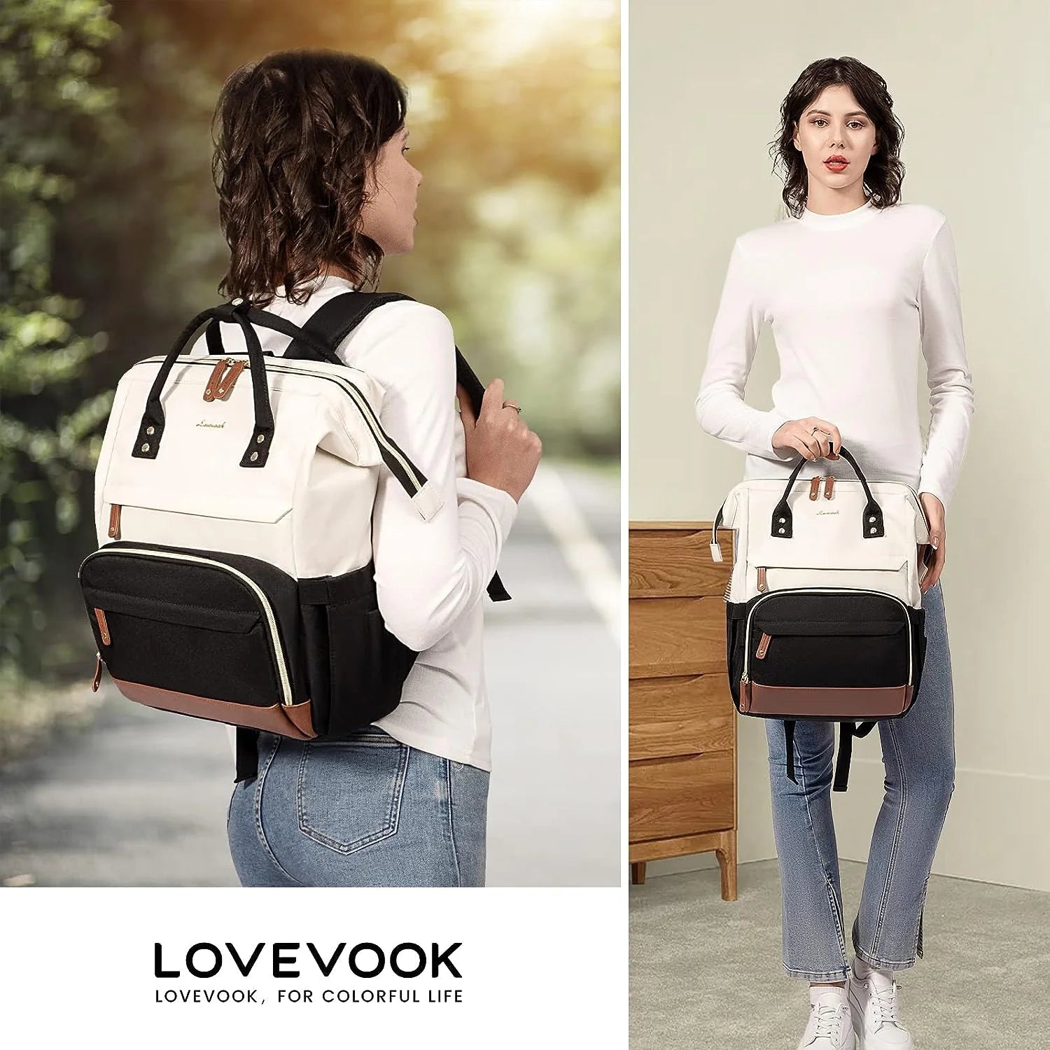 Laptop Backpack, 15.6" Women Work Backpack Purses with USB Port, Waterproof Casual Daypack Travel Backpack, Large Fashion Teacher Nurse College Bookbag