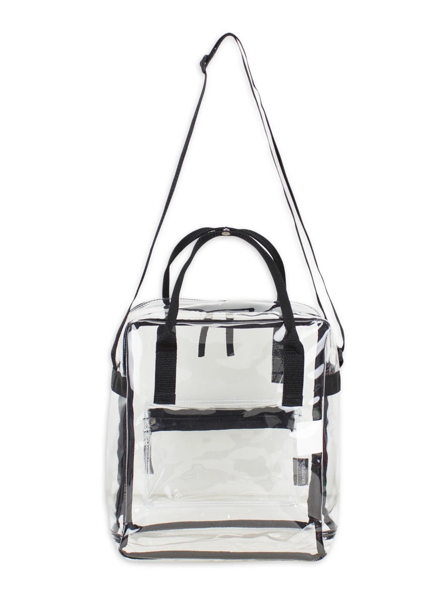Unisex Stadium Approved Clear Handbag Tote Crossbody, Black