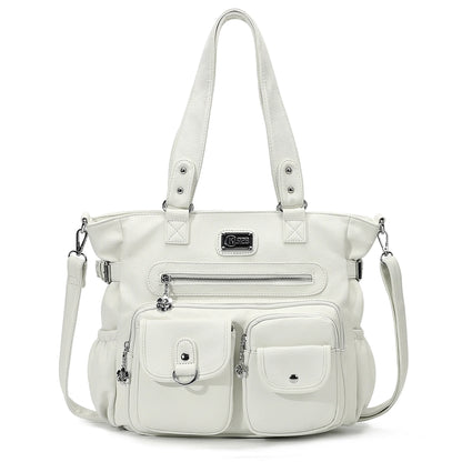 Large Purses for Women Shoulder Handbags Crossbody Hobo Tote Bag for Women (White)