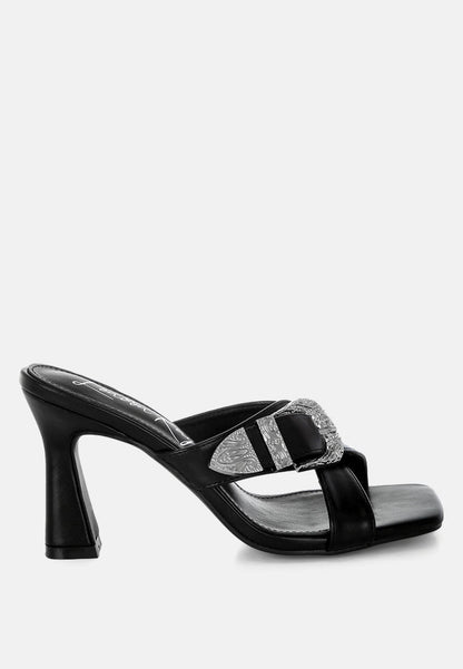Mohaya Engraved Metallic Buckle Sandals-6