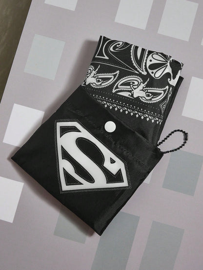SUPERMAN X  Superman Print Fashionable Black Tote Bag
