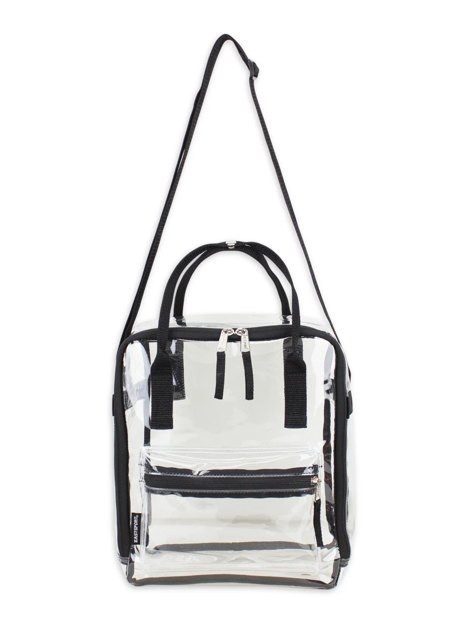 Unisex Stadium Approved Clear Handbag Tote Crossbody, Black