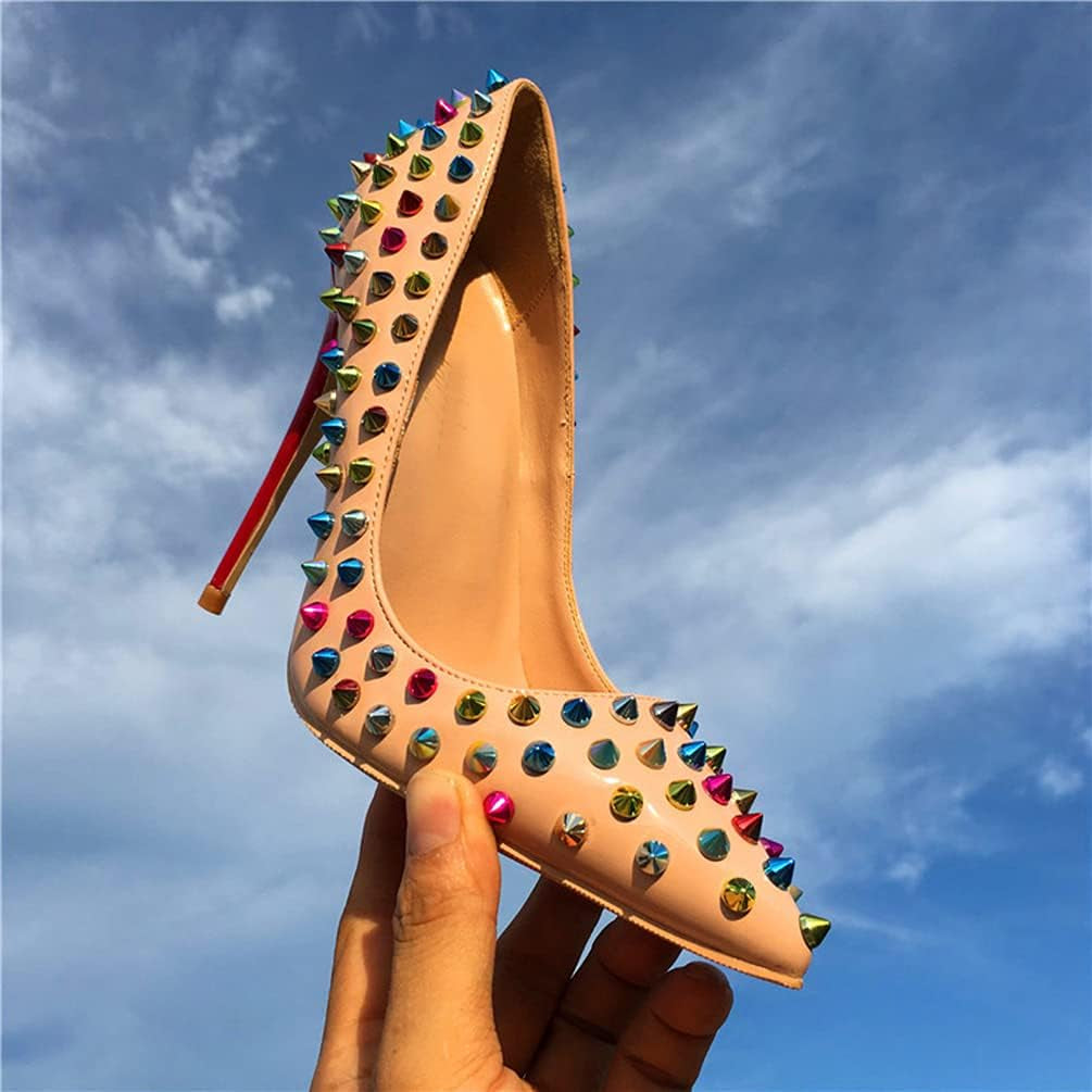 Women Sexy Heels Pumps Studded Rivet Party Wedding Shoes