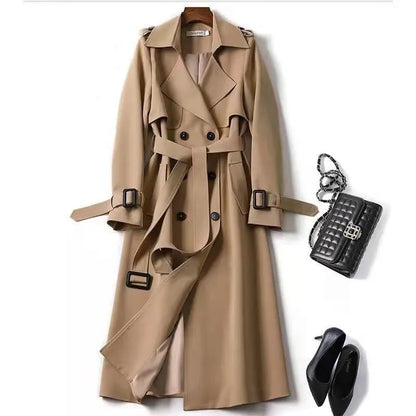 Women'S Trench Coats Winter Long Shirt Dress Women Brown Windbreak Coat Korean plus Large Size Casual Outerwear Thickening Fashion
