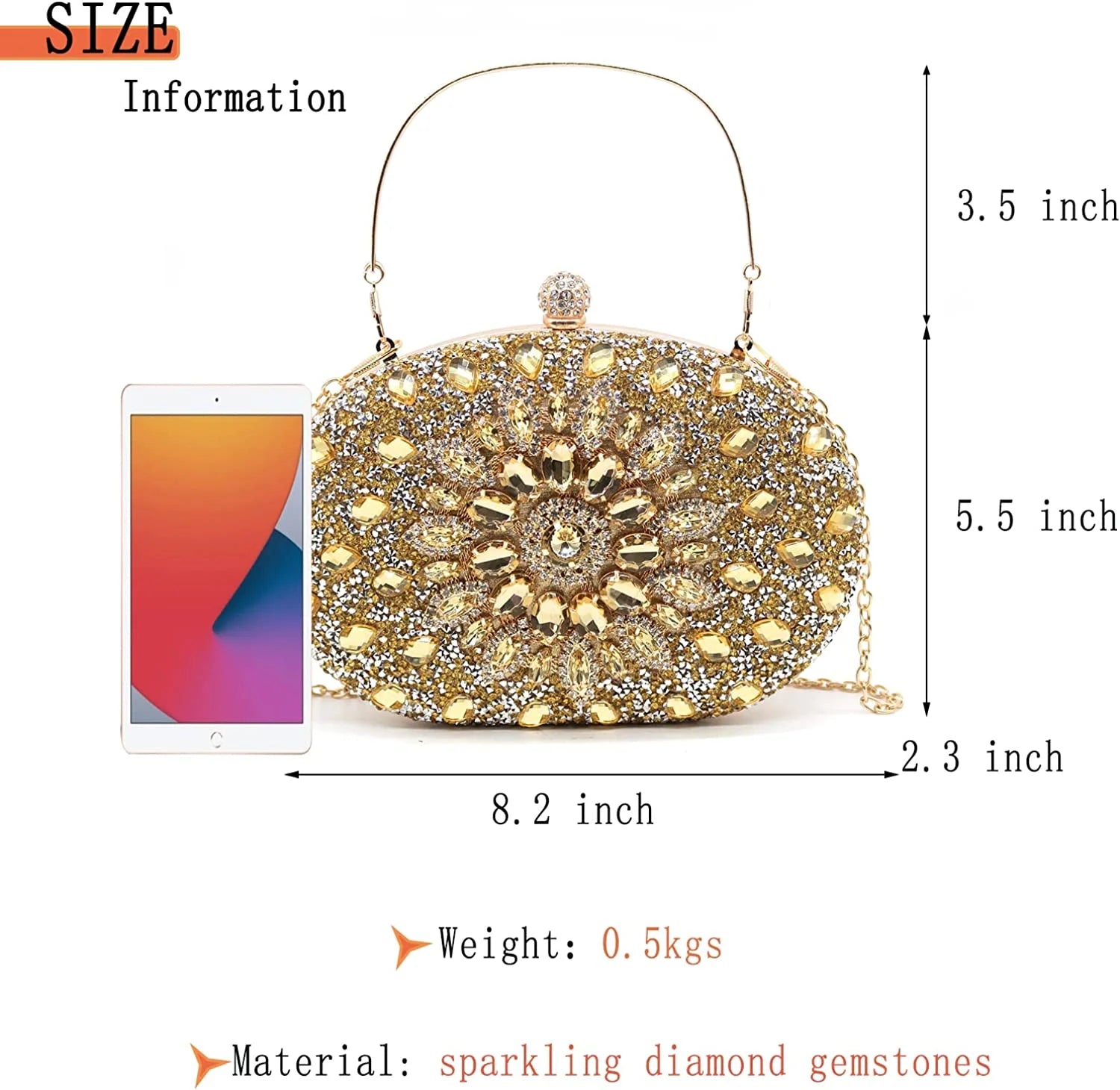 Rhinestone Evening Clutch Bag for Women Bridal Diamonds Clutch Purses Wedding Purse Prom Cocktail Party Handbags