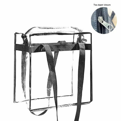 2 Pack Stadium Approved Clear Tote Bags, 12X6X12 Large Plastic Beach Bags with Handles