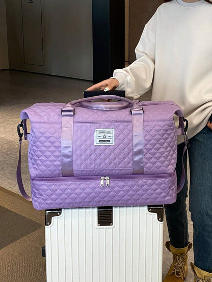 Purple Expanded Luggage Storage Bag, Lightweight Foldable, Expanded, Carry on Travel Weekender & Overnight Bag, Weekend Bag Hospital Bag Quilted Bag Quilt Bag Puffer Bag Quilted Shoulder Bag Hand Bag Crossbody Bag Traveling Bag Back to School School Bag Travel Essentials Travel Organizer for Beach Summer Vacation Travel Bag for Suitcase Gym Bag Duffle Bag Duffel Bag for Luggage Carry on Bag College Bag Luggage Bags Weekender Bag Holiday Winter