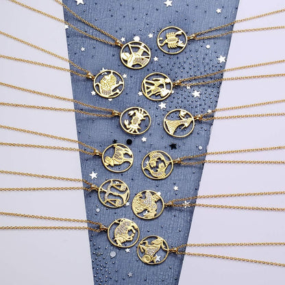 Zodiac Constellation Pendant Necklace Charm Women Men 925 Sterling Silver Horoscope Sign Astorlogy Necklace Celestial Symbols Jewelry Birthday Gifts for Wife Girlfriend Gift