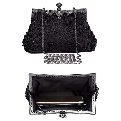 1920S Vintage Beaded Clutch Evening Bags for Women Formal Bridal Wedding Clutch Purse
