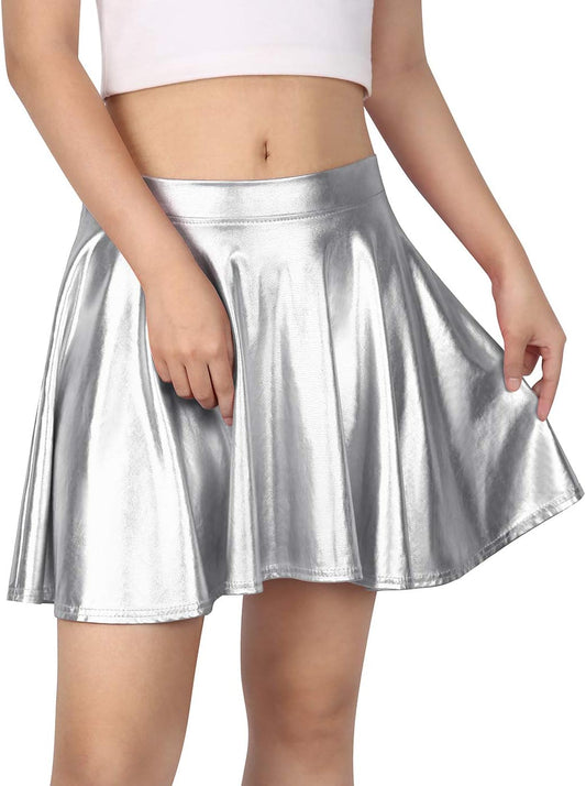 Women'S Casual Fashion Flared Pleated A-Line Circle Skater Skirt