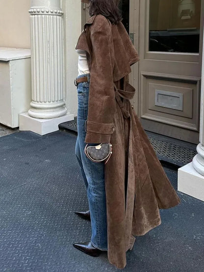 Women'S Trench Coats Winter Long Shirt Dress Women Brown Windbreak Coat Korean plus Large Size Casual Outerwear Thickening Fashion