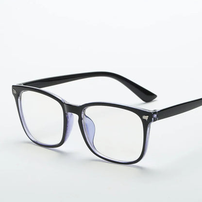 Fashion Unisex anti Blue Light Square Plain Glasses Full Frame Glasses for Men and Women Radiation Protection Optical Glasses