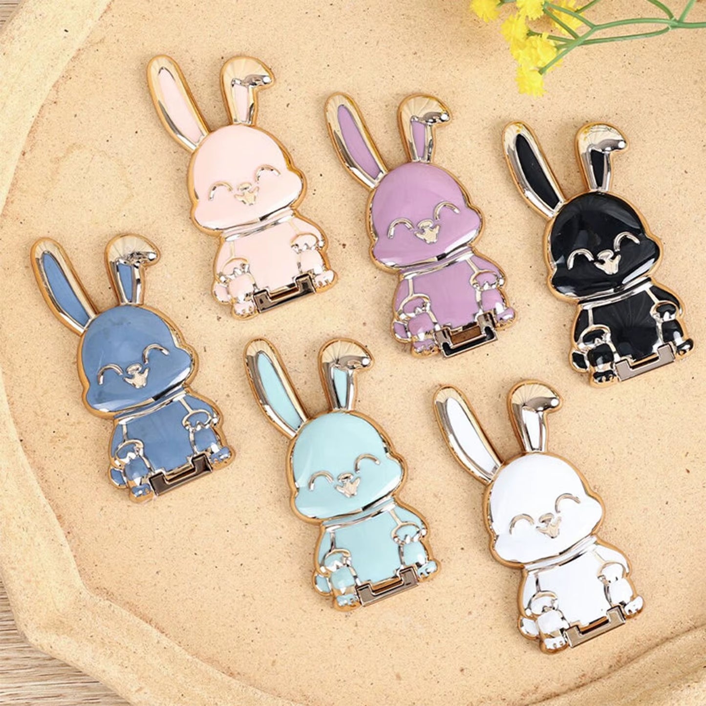 Adorable Foldable Bunny Phone Stand - Stylish & Portable Holder for All Smartphones, Ideal Desk Accessory for Home & Office Decor - Alrickas’ UNIQUE BOUTIQUE