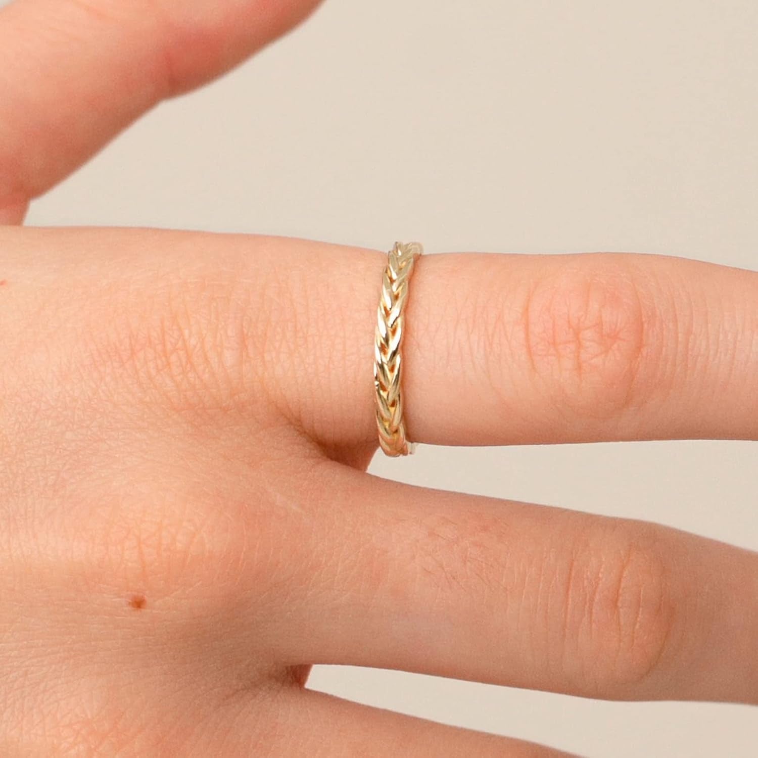 14K Solid Gold Stackable Ring for Women