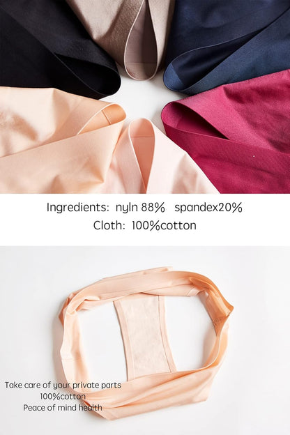 Seamless Underwear for Women, No Show Ladies Stretch Bikini Panties, Silky Invisible Hipster